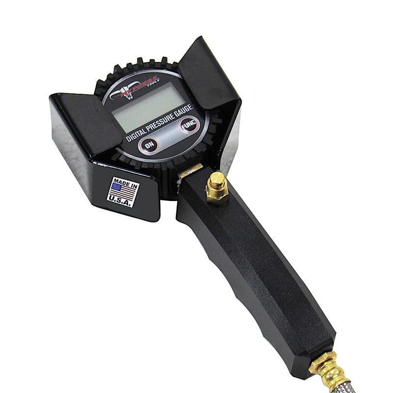 Pit Posse 461BK Air Gauge Holder Pouch Car Enclosed Trailer Garage Shop - Made in USA - Aluminum Tire Meter Air Pressure Gage Storage Hanger Organizer -5 Year Warranty (Small/Black) - Image 1